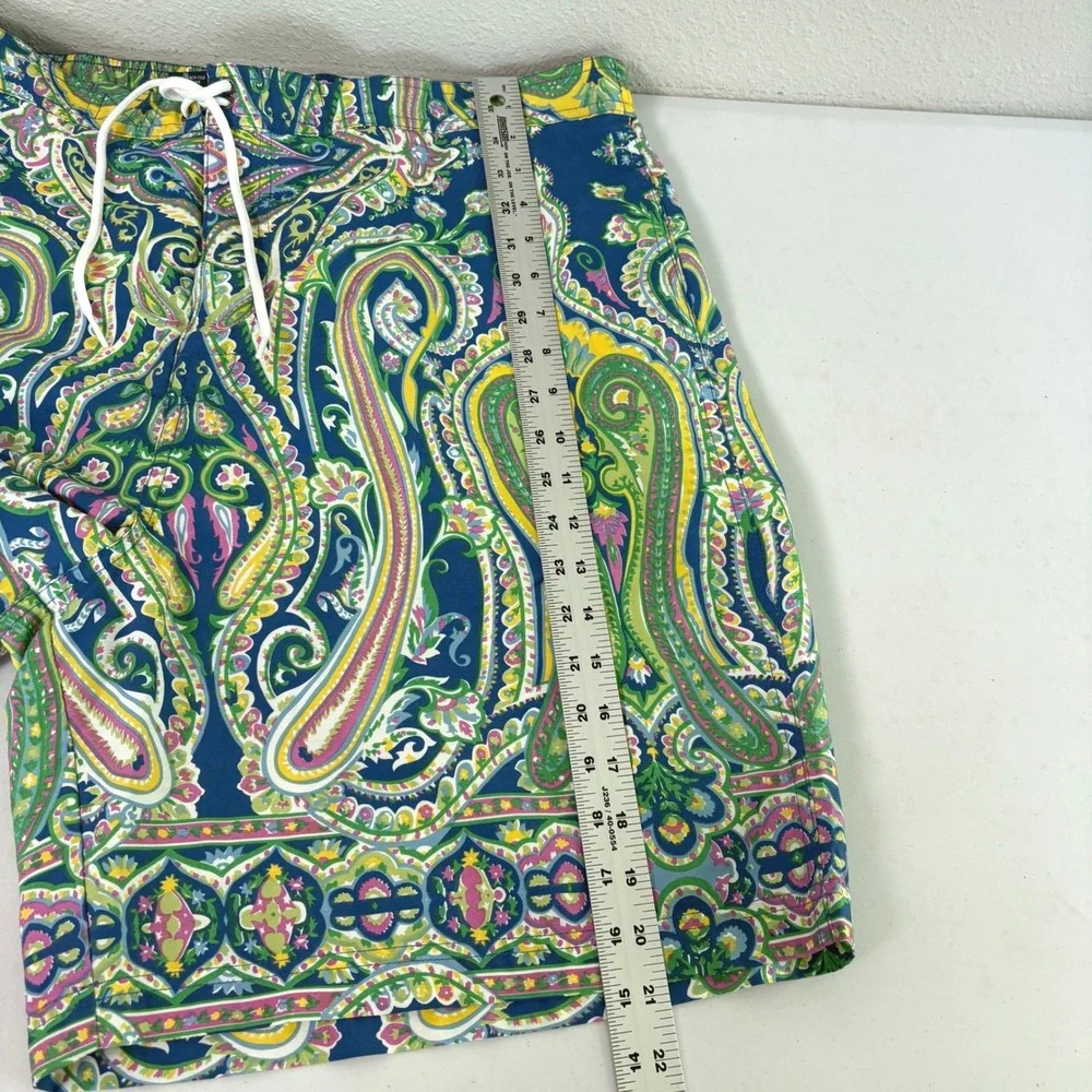 Polo Ralph Lauren Swim Trunks Mens XXL Blue Green Pink Paisley Board Shorts